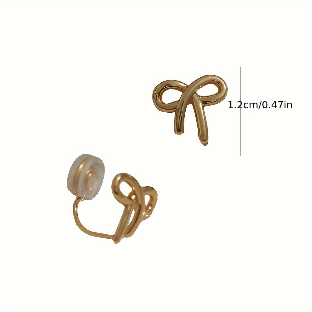 Vintage Style Bowknot Clip On Earrings - Zinc Alloy